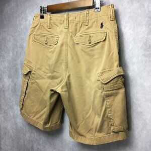 Polo Mens Cargo Shorts size 29 Brown Relaxed Fit 100% Cotton Casual Ralph Lauren